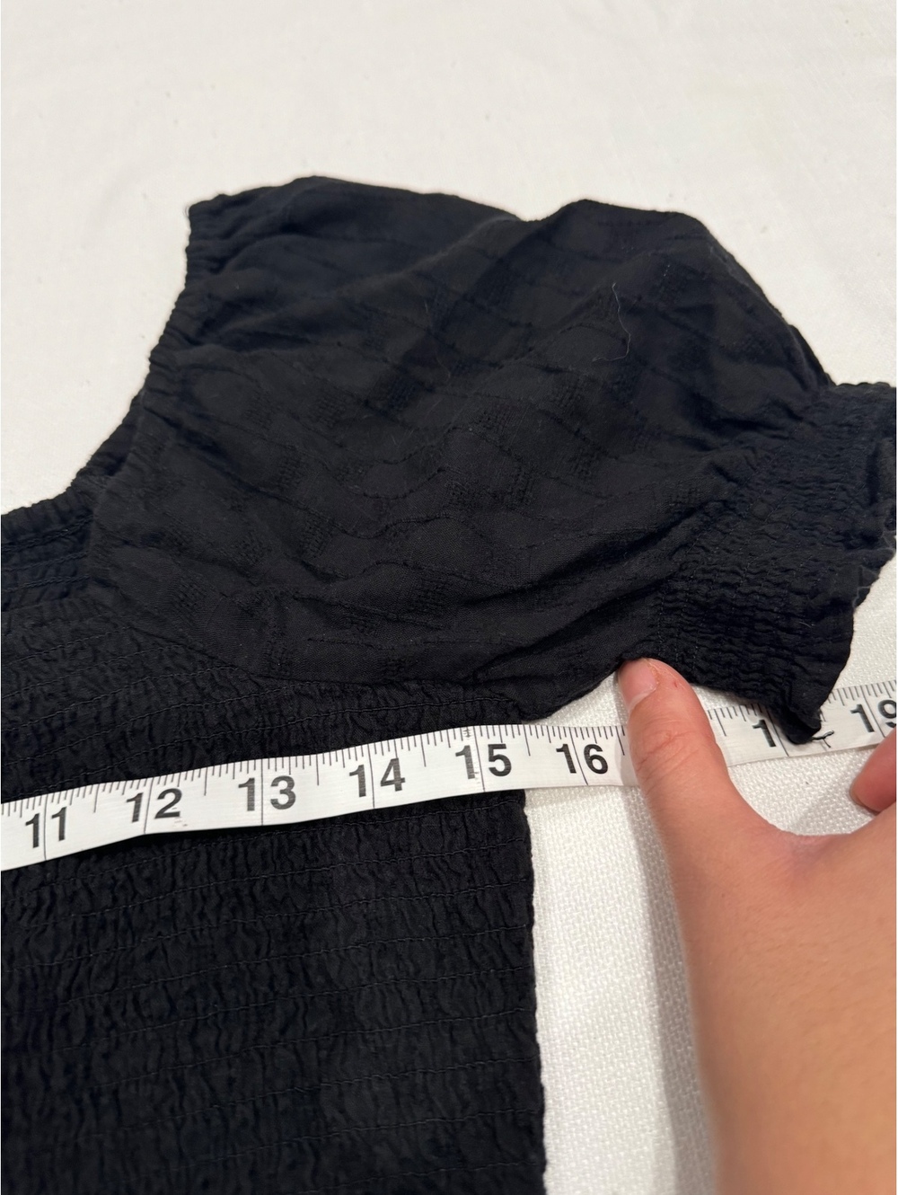 Madewell Lucie Puff-Sleeve Smocked Bodice Top Black Small - Picture 8 of 9